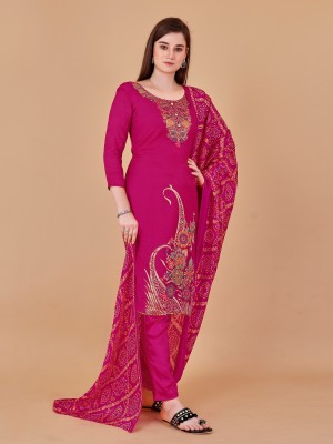 Apnisha Khadi Cotton Embroidered Kurta Fabric