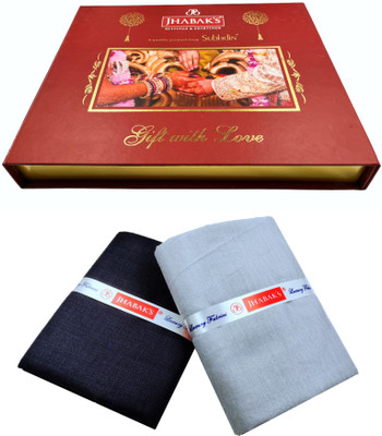JHABAK'S Cotton Blend Self Design Shirt & Trouser Fabric
