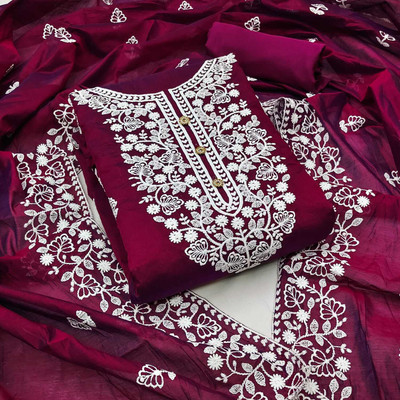 Darshan fab Cotton Silk Self Design Salwar Suit Material