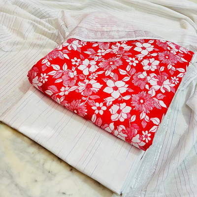BUSHI Cotton Blend Floral Print Salwar Suit Material