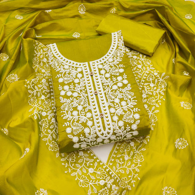 Jaipur Kurti Cotton Blend Floral Print Salwar Suit Material
