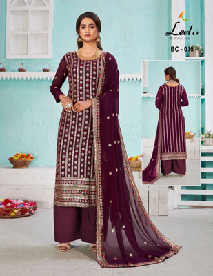 WARMWORTH Georgette Embroidered Kurta & Palazzo Material