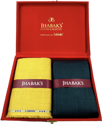 JHABAK'S Pure Cotton Solid, Self Design Shirt & Trouser Fabric