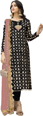 ZONFAB Georgette Embroidered Salwar Suit Material