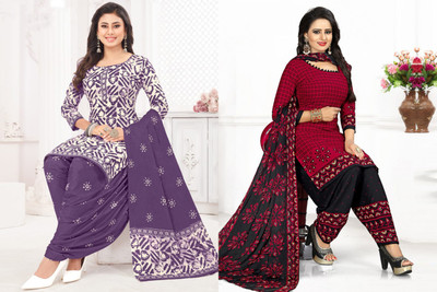 laxmi creation Crepe Embroidered Salwar Suit Material