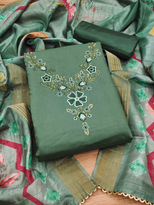 Kimisha Silk Blend Embroidered Salwar Suit Material