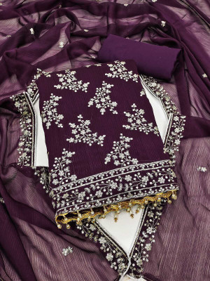 Mahakal Tex Georgette Embroidered Salwar Suit Material