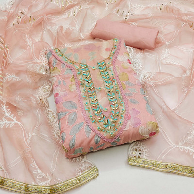 Kimisha Organza Floral Print Salwar Suit Material