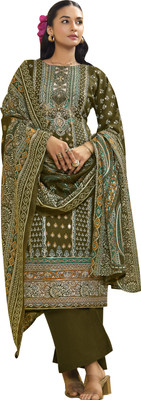 DRAVINAM Trends Viscose Rayon Embroidered Salwar Suit Material