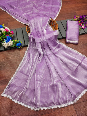 KHRITI FAB Embellished Bollywood Jimmy choo Saree(Purple)