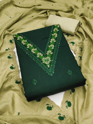 Divastri Silk Blend Embroidered Salwar Suit Material