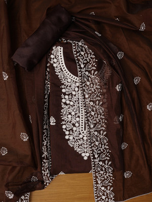 Jaipur Kurti Cotton Blend Embroidered Salwar Suit Material