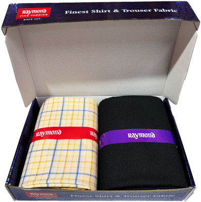 Raymond Cotton Blend Solid, Checkered Shirt & Trouser Fabric