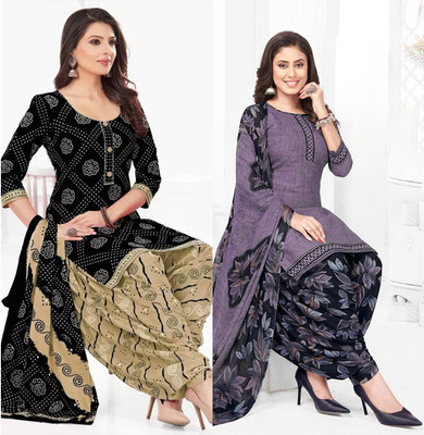 SIMPLYETHNIC Crepe Printed Salwar Suit Material