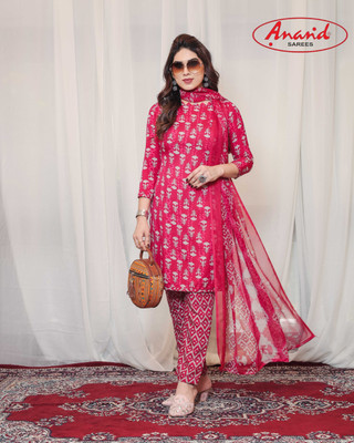 Anand Sarees Crepe Floral Print Salwar Suit Material