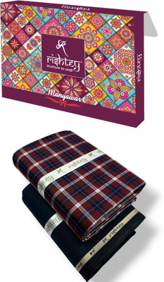 Rishtey Cotton Blend Solid, Checkered Shirt & Trouser Fabric