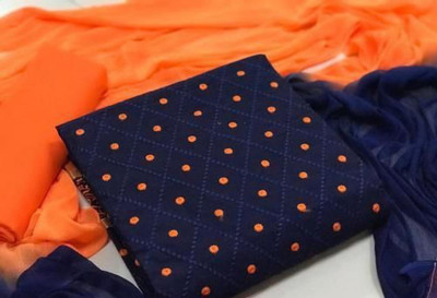 Stylecircle Cotton Blend Embroidered Kurta & Churidar Material