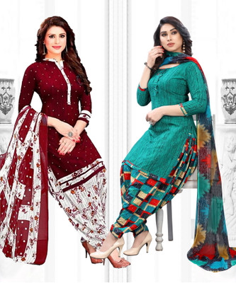 thira c Crepe Printed Salwar Suit Material