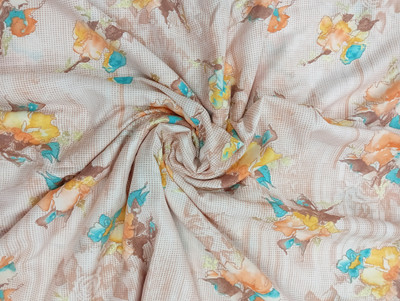 LCX Muslin Floral Print Kurta Fabric