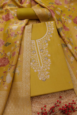 soch Silk Blend Embroidered Salwar Suit Material