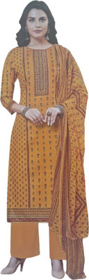 STApparel Pure Cotton Embellished, Printed Salwar Suit Material