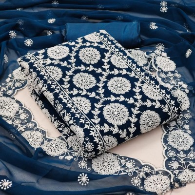 KGDR TRENDZ Georgette Embroidered, Embellished Salwar Suit Material