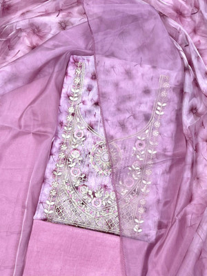 PandadiSaree Organza Embellished Salwar Suit Material