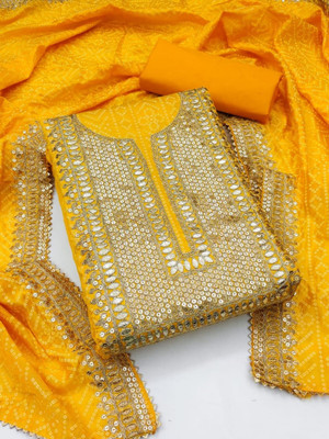 Divastri Silk Blend Embroidered Salwar Suit Material