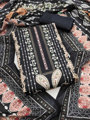 MAHAKAL TEXTILE Art Silk Embroidered Salwar Suit Material