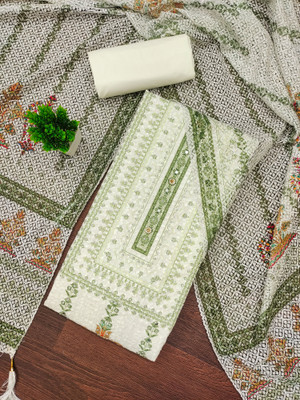 manvaa Cotton Silk Embroidered Salwar Suit Material