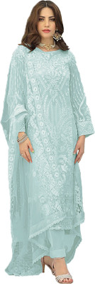 SHAFNUFAB Georgette Embroidered Salwar Suit Material