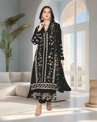Dealbazaars Corporation Georgette Embroidered, Embellished Salwar Suit Material