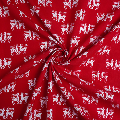 RJF Viscose Rayon Animal Print Kurta Fabric