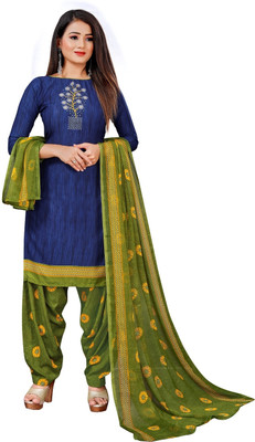 Threads Crepe Printed Salwar Suit Material