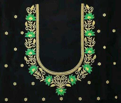 SIDDHI TRENDZ Art Silk Embroidered Blouse Material