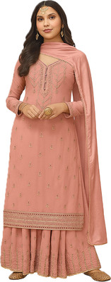 KAPANKU Georgette Embellished Kurta & Palazzo Material