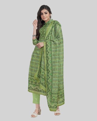 Tavas Chanderi Floral Print Salwar Suit Material