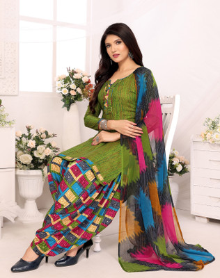 YASHIKA Crepe Floral Print Salwar Suit Material