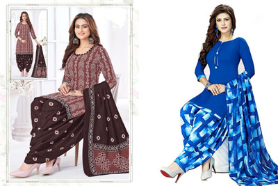 laxmi creation Crepe Solid, Printed Salwar Suit Material