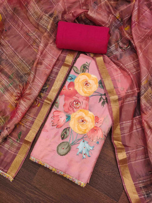 Divastri Cotton Blend Floral Print Salwar Suit Material