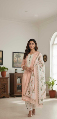 Chingaari Cotton Blend Floral Print Kurta Fabric