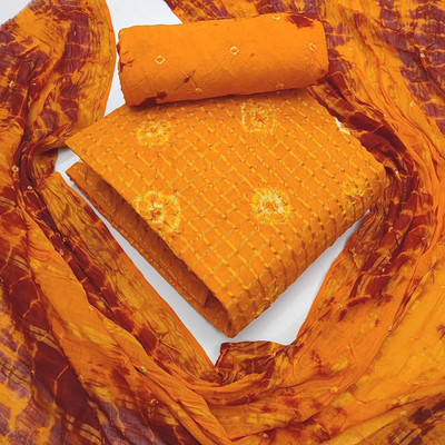 SAMJU Cotton Blend Printed Salwar Suit Material