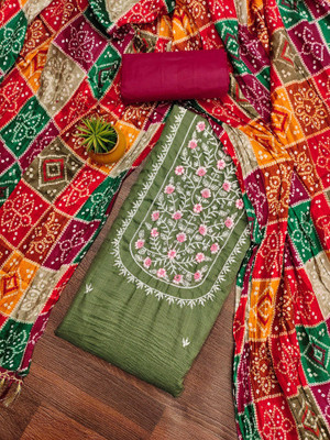 Jaipur Kurti Cotton Blend Printed Salwar Suit Material
