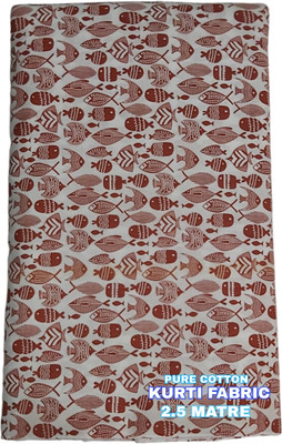 KRISHIV HANDICRAFT Pure Cotton Animal Print, Printed Kurta Fabric