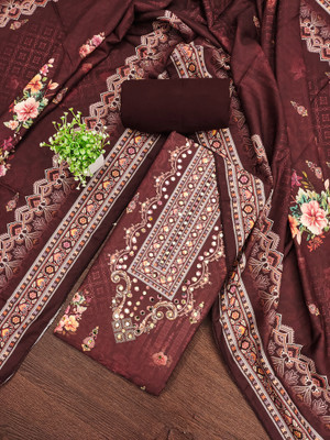 ShopGlobal Chiffon Embroidered Salwar Suit Material
