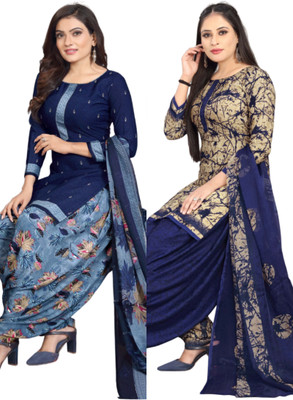 Threads Cotton Blend Printed Salwar Suit Material