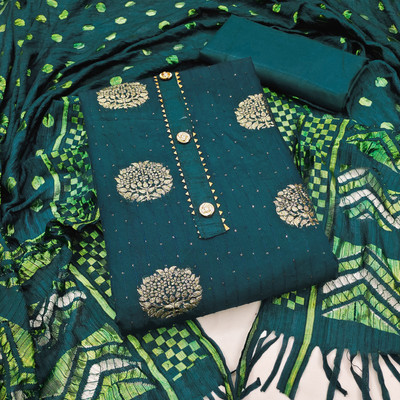 HERE&NOW Jacquard Embroidered Salwar Suit Material