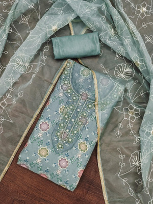 Kimisha Organza Embellished Salwar Suit Material