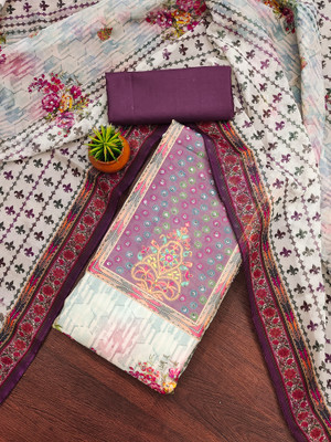 Blissta Organza Printed Salwar Suit Material