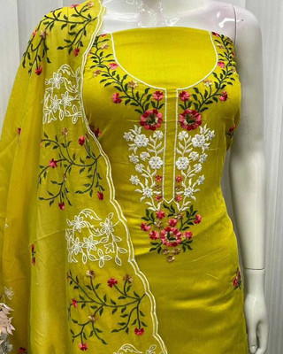 Vraj Textile Cotton Silk Self Design Salwar Suit Material